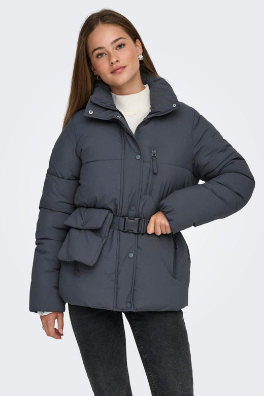 Only - Onlellie Pouch Puffer Jacket - 4851978 Blackened Pearl