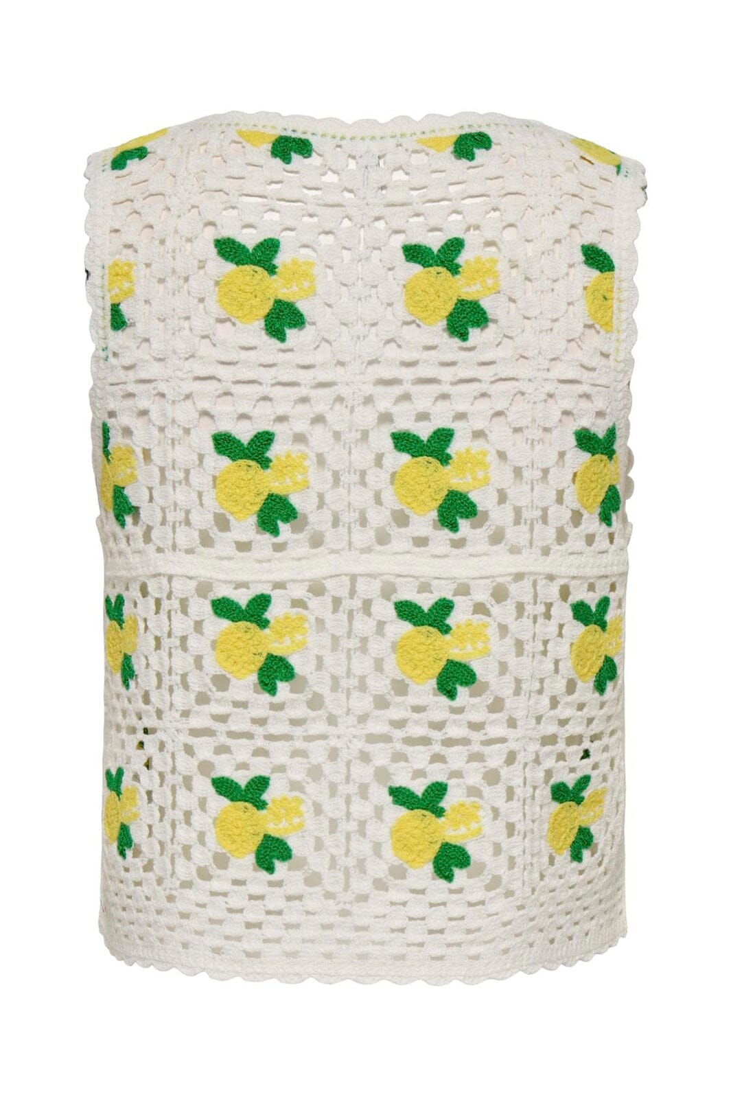 Only - Onlemma Sl O-Neck Crochet Top Knt - 5042715 Birch Lemon/Yarrow/Jelly Bean