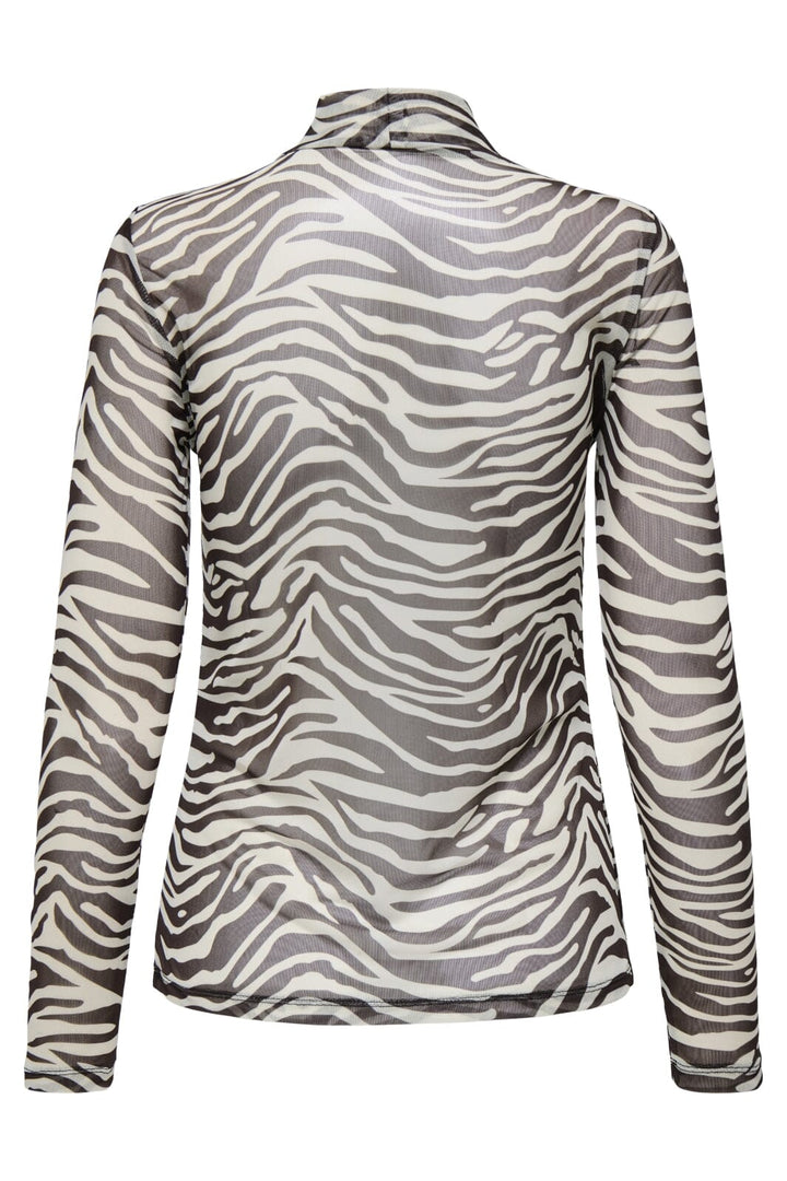 Only - Onlerica Life Mesh L/S Top - 4903748 Demitasse Zebra