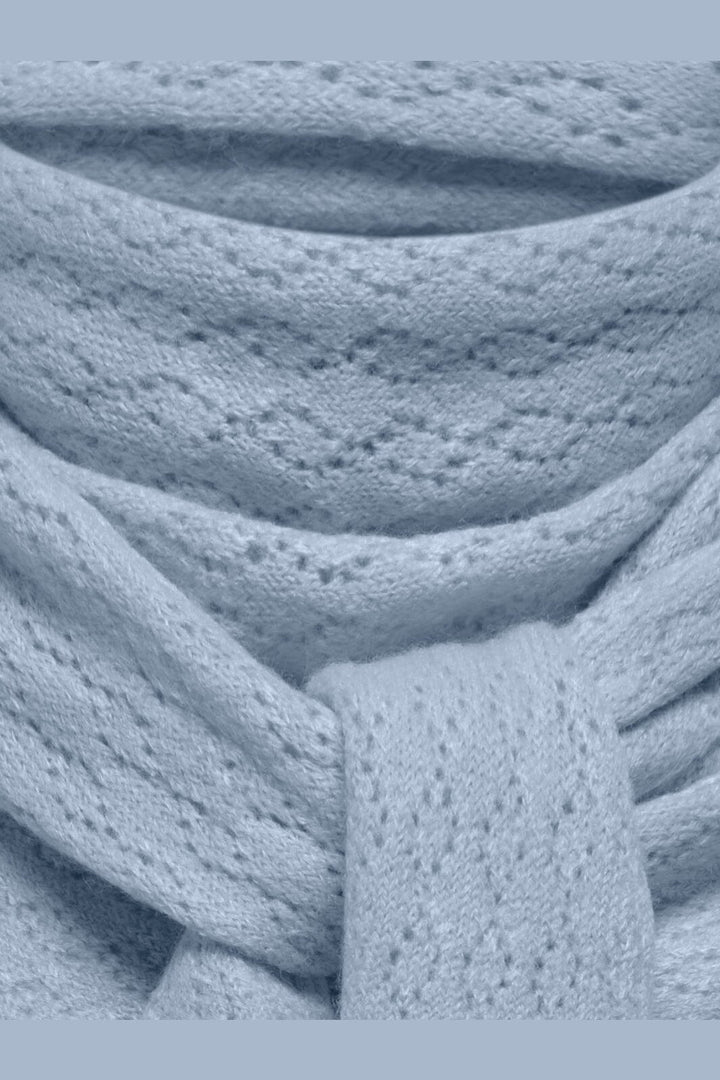 Only - Onlevelyn Pattern Knit Scarf Acc - 4903193 Soft Chambray