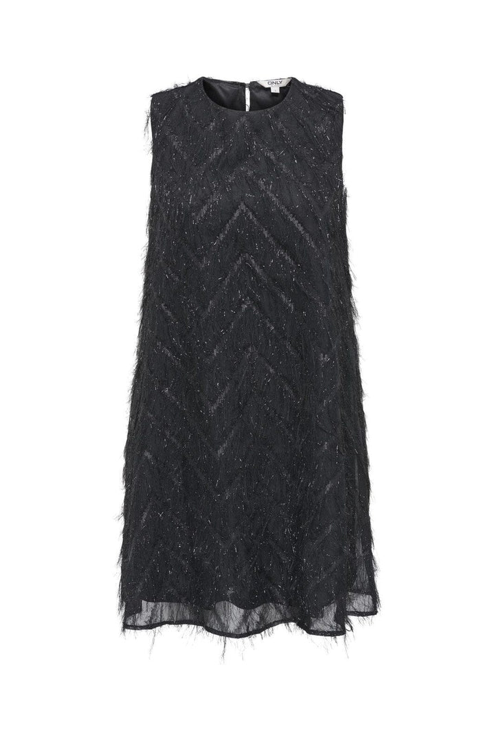 Only - Onlfaye Life Sl Feather Dress - 4866373 Black