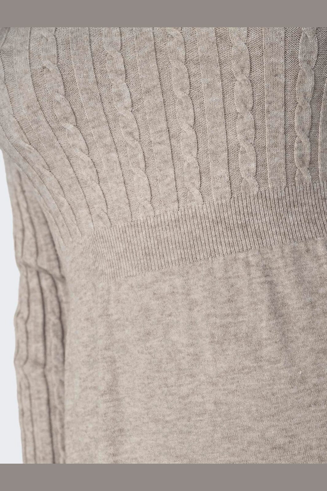 Only - Onlfia Life Ls Cable Dress Knt - 4338442 Weathered Teak Melange