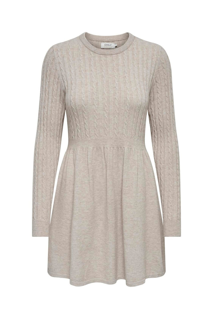 Only - Onlfia Life Ls Cable Dress Knt - 4338442 Weathered Teak Melange
