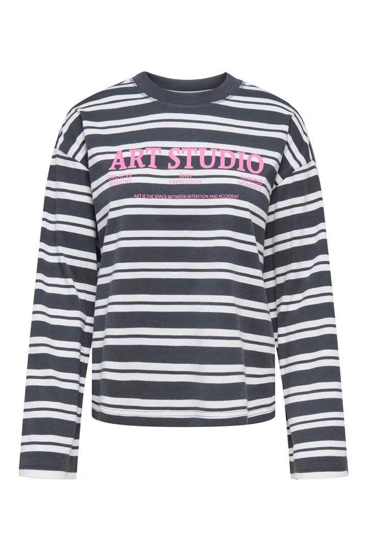 Only - Onlfreja L/S Stripe Top Cc - 5128181 Phantom Freja New Autumn (Cd) + Art Print