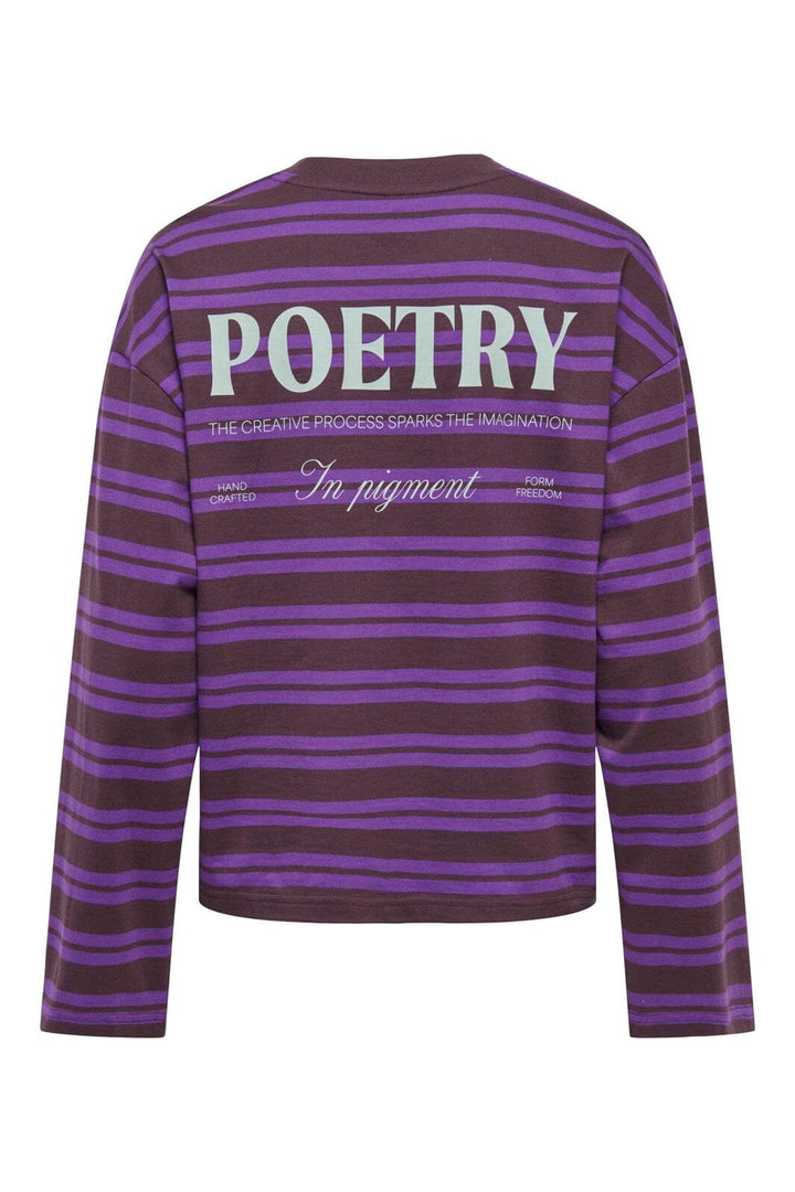 Only - Onlfreja L/S Stripe Top Cc - 5128183 Plum Perfect Freja New Autumn (Pansy) + Poetry Print