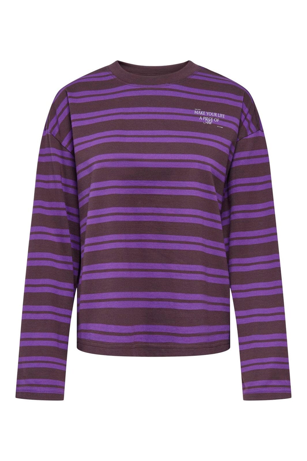 Only - Onlfreja L/S Stripe Top Cc - 5128183 Plum Perfect Freja New Autumn (Pansy) + Poetry Print