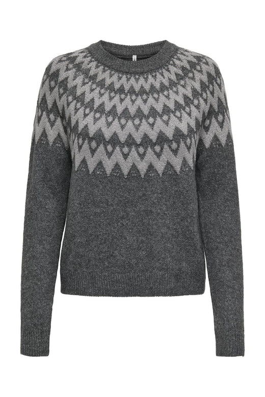 Only - Onlfry Ls Jq Glitter O-Neck Cc Knt - 4776861 Dark Grey Melange Silver Glitter