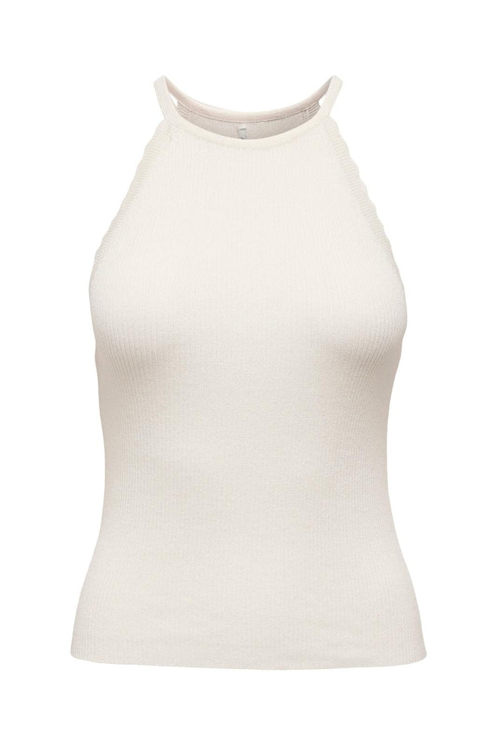 Only - Onlgemma Sl Scallop Hltneck Top Knt - 4193002 Cloud Dancer