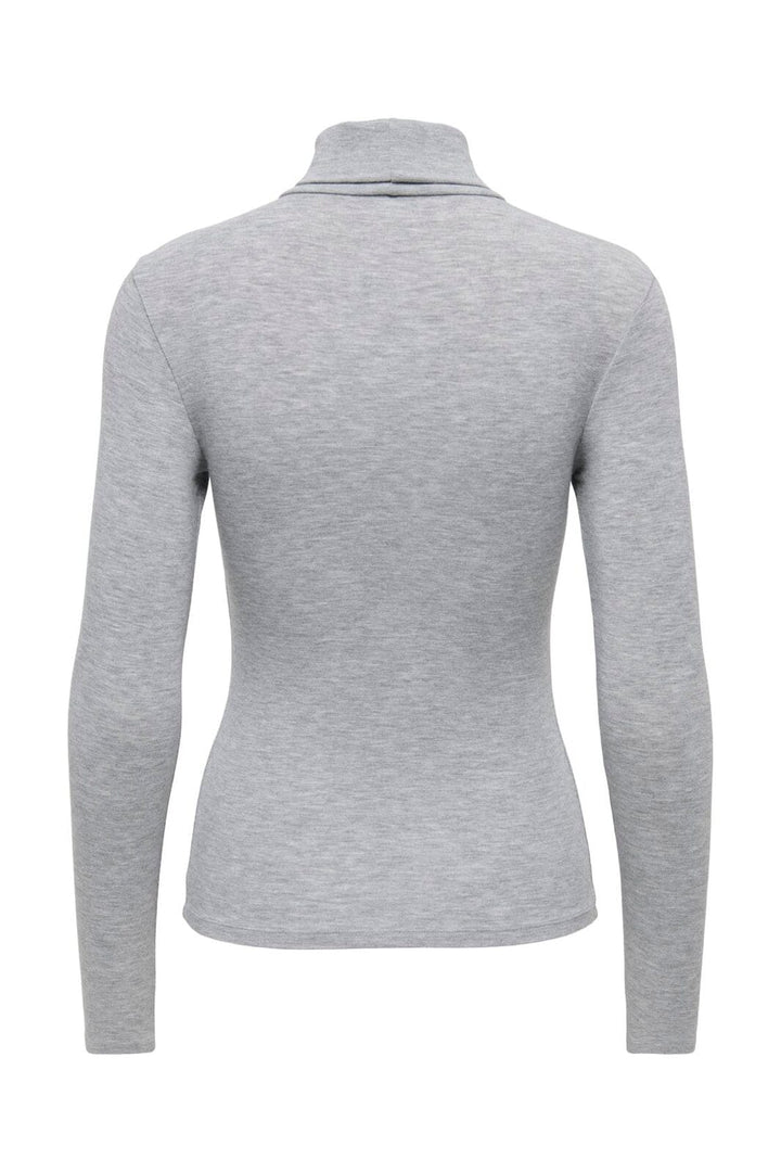 Only - Onlglamour L/S Roll-Neck Top - 5090760 Light Grey Melange