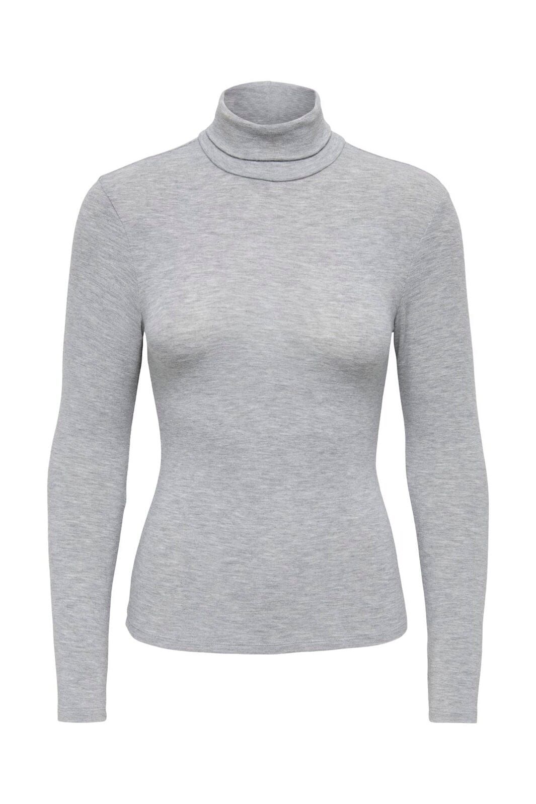 Only - Onlglamour L/S Roll-Neck Top - 5090760 Light Grey Melange