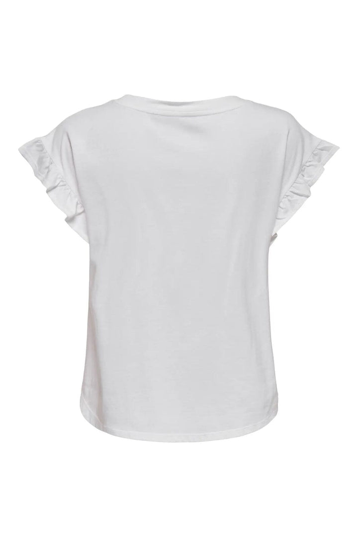 Only - Onlgrape S/S Frill O-Neck Top - 4740064 Bright White