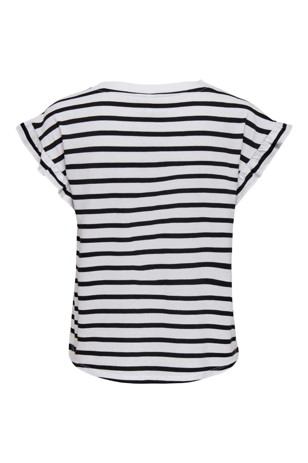 Only - Onlgrape S/S Frill O-Neck Top - 4740065 Bright White Black