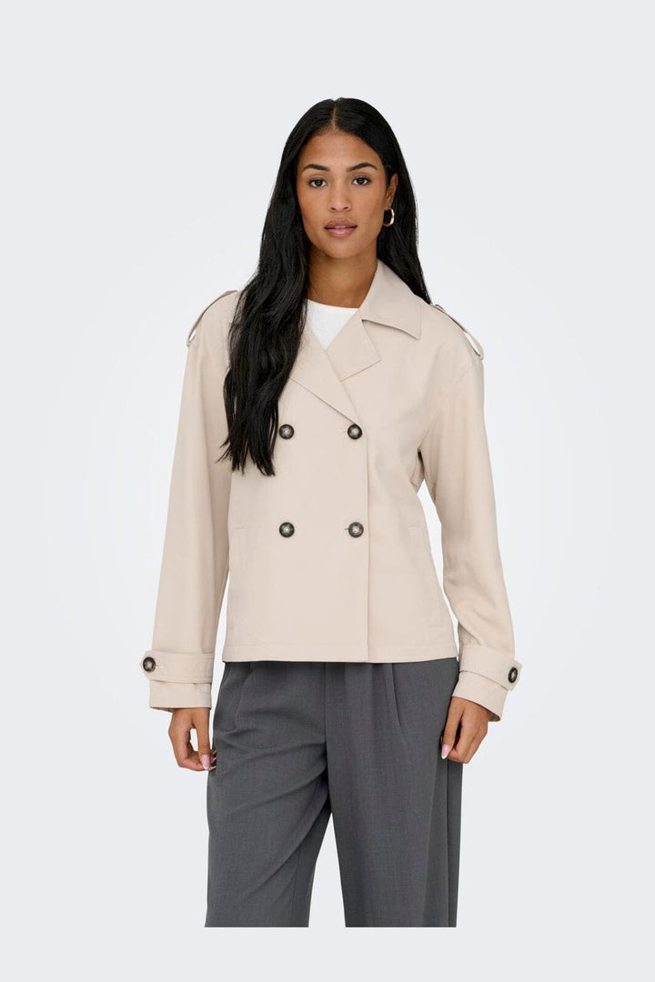 Only - Onlhannah Short Life Trenchcoat - 4982094 Humus