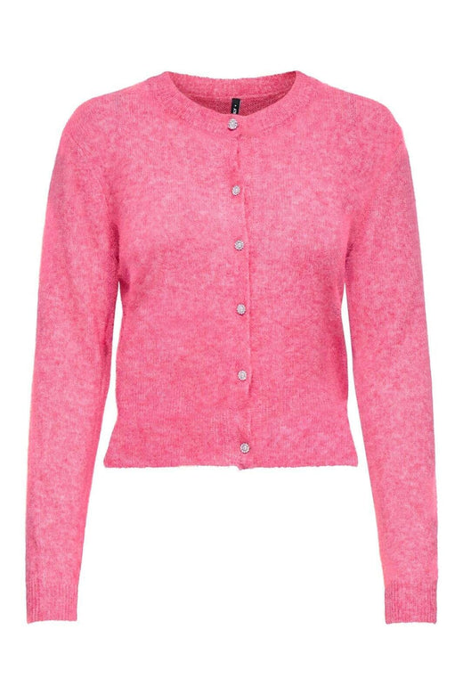 Only - Onlhavanna Ls Button Cardigan Knt - 4927894 Pink Lemonade Melange/Bling Button
