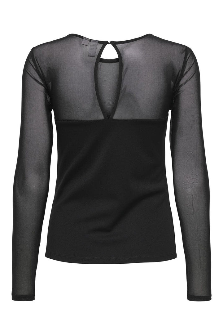 Only - Onlheart-Becki L/S Mix Top - 4866335 Black