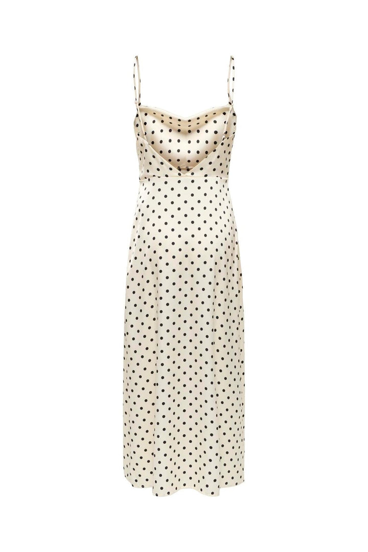 Only - Onlhimi Strap Long Dress - 5092542 Cloud Dancer Black Dots
