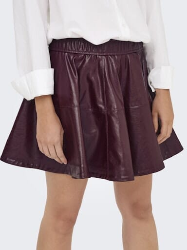 Only - Onljacky Faux Leathe Skater Skirt - 4834164 Mauve Wine Nederdele 