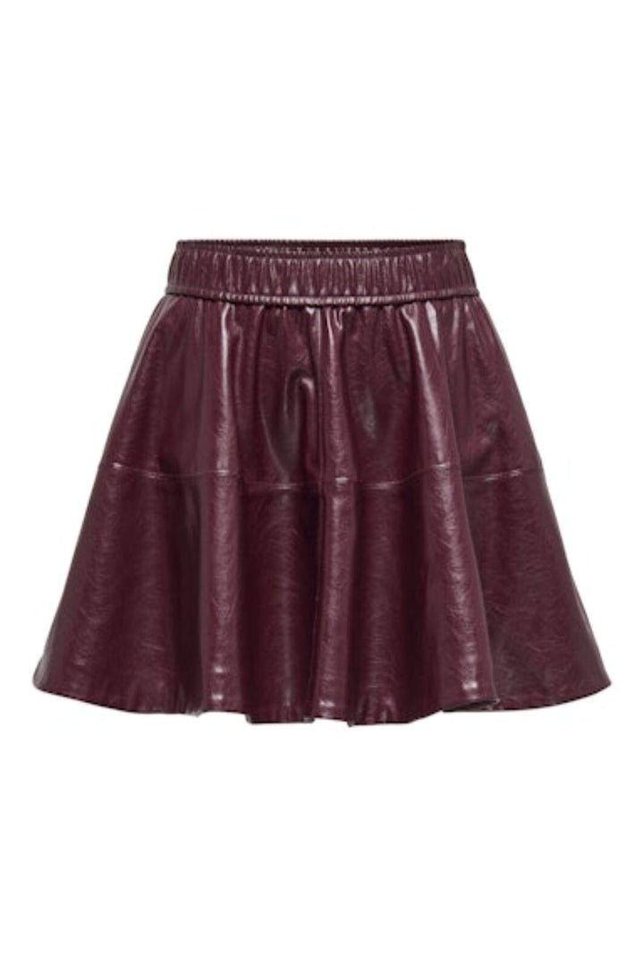 Only - Onljacky Faux Leathe Skater Skirt - 4834164 Mauve Wine Nederdele 