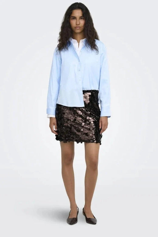 Only - Onljadel Sequins Skirt - 5158132 Coffee Bean W. Coffee Bean Sequins Nederdele 