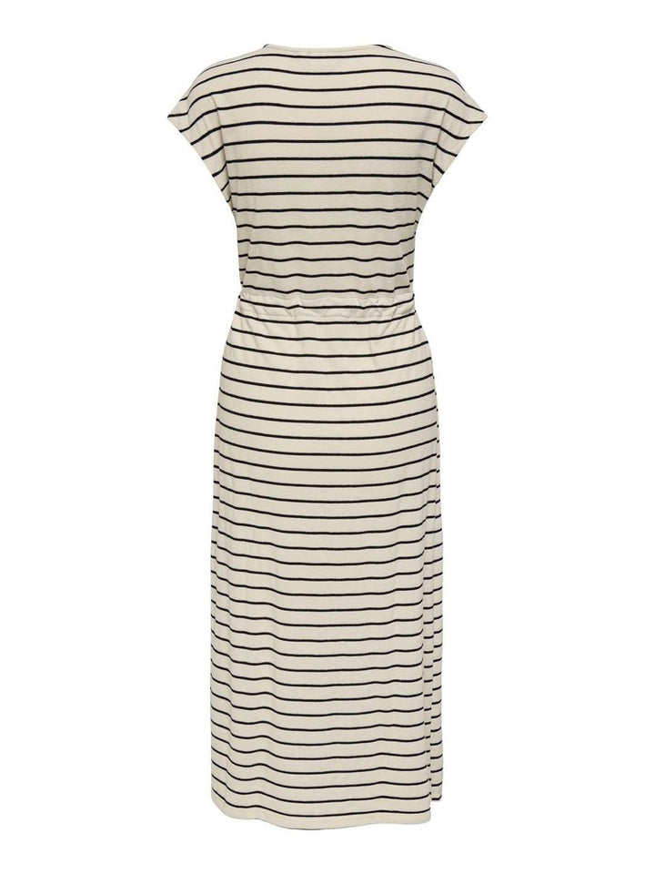 Only - Onljana S/S O-Neck Dress Swt - 4774968 Cloud Dancer Black