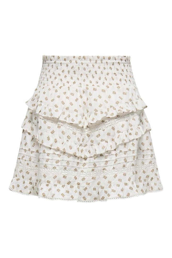 Only - Onljasmin Flounce Skirt 15352497 - 4852880 - Cloud Dancer Kelp Flower