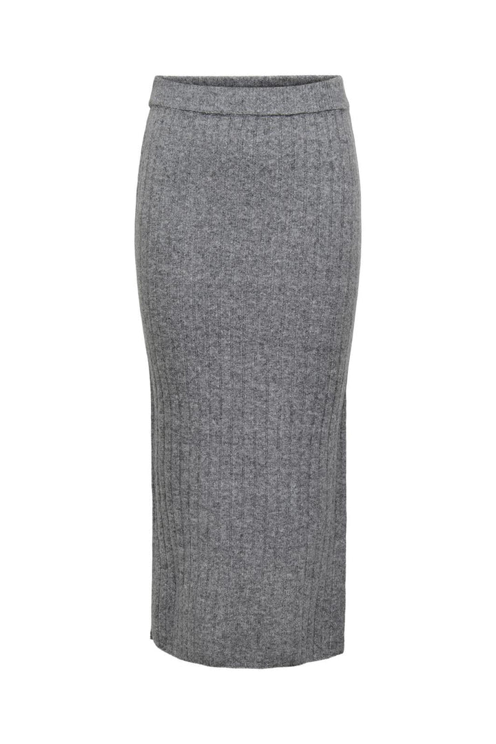 Only - Onljeanett Life Rib Long Skirt Cc Knt - 4774521 Medium Grey Melange