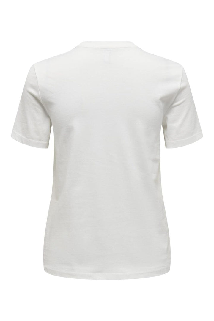 Only - Onljolly Life S/S Reg Pearl Top - 4952188 Cloud Dancer Pearl Emb Necklace