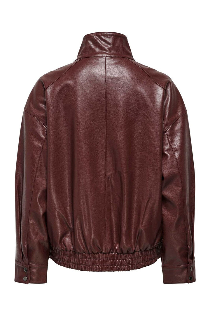 Only - Onljulia Faux Leather Ovz. Bomber - 5002462 Rum Raisin