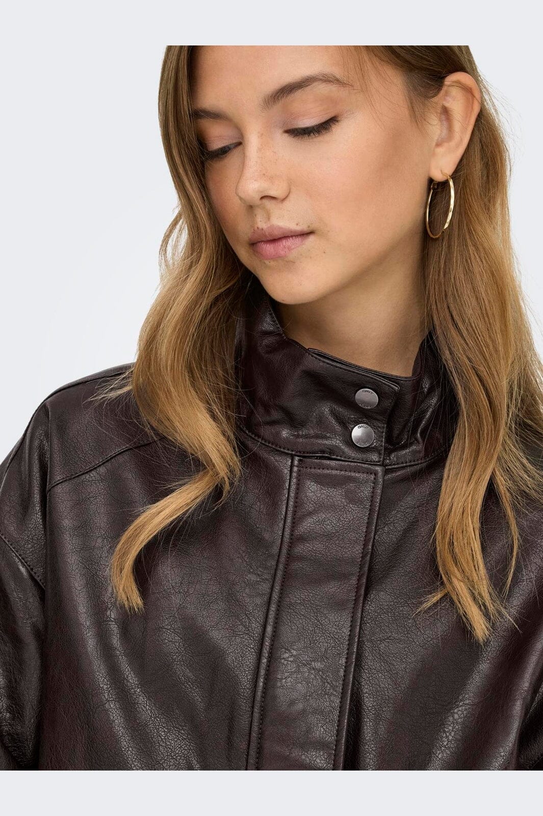 Only - Onljulia Faux Leather Ovz. Bomber - 5002463 Chocolate Torte