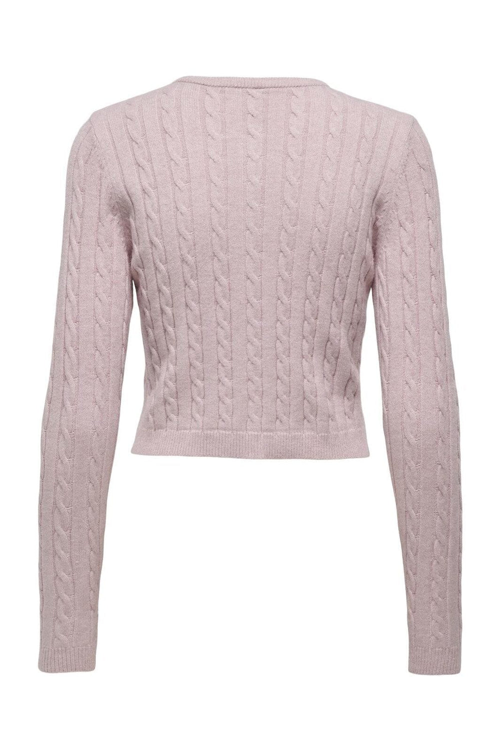 Only - Onlkatia Ls Cable Button Cardigan Cc Knt - 4947409 Burnished Lilac Mel/True Red Heart Emb/Dtm Button