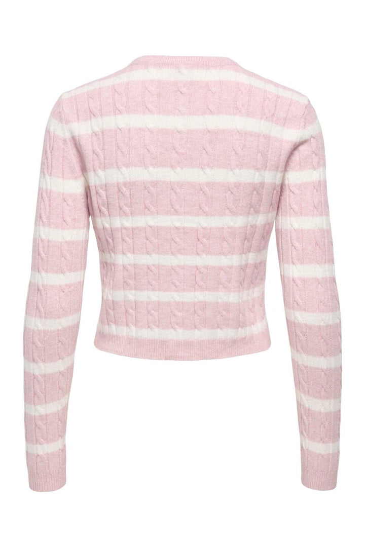 Only - Onlkatia Ls Cable Button Cardigan Cc Knt - 4959318 Burnished Lilac Melange/Babys Breath/Dtm Button