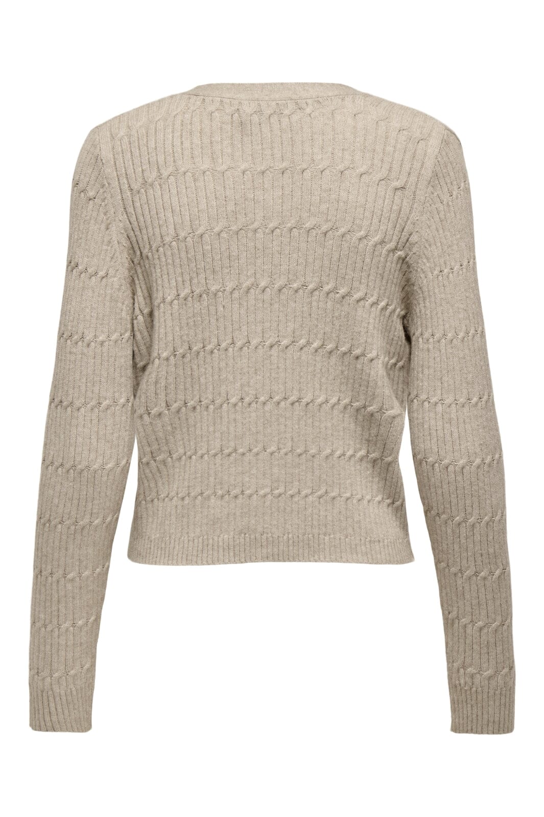 Only - Onlkatia Ls Cable V-Neck Cardi Knt Nca - 4505958 Mocha Meringue W. Melange