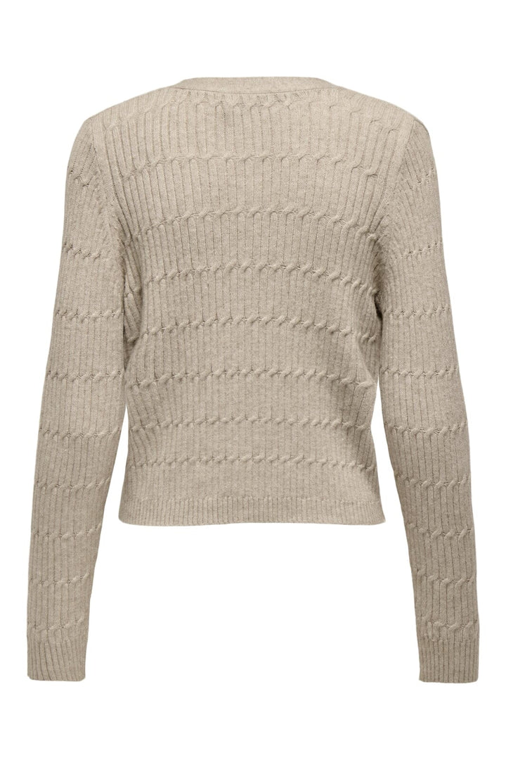 Only - Onlkatia Ls Cable V-Neck Cardi Knt Nca - 4505958 Mocha Meringue W. Melange