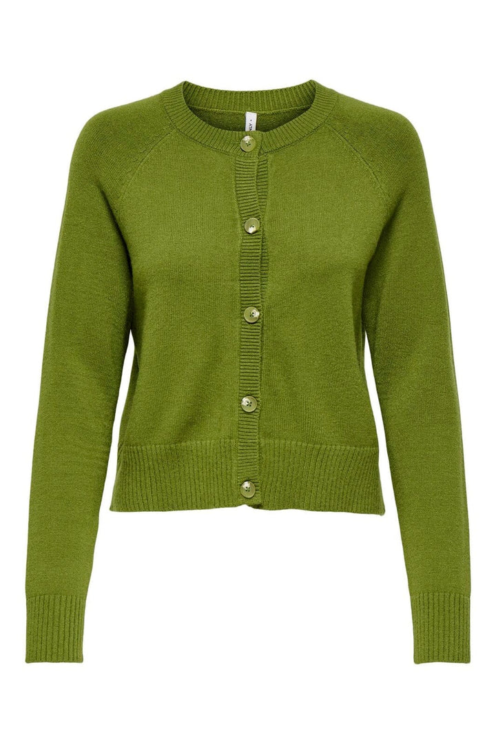 Only - Onlkatia Ls Short Cardigan Cc Knt - 4947382 Peat Moss Dtm Horn Button