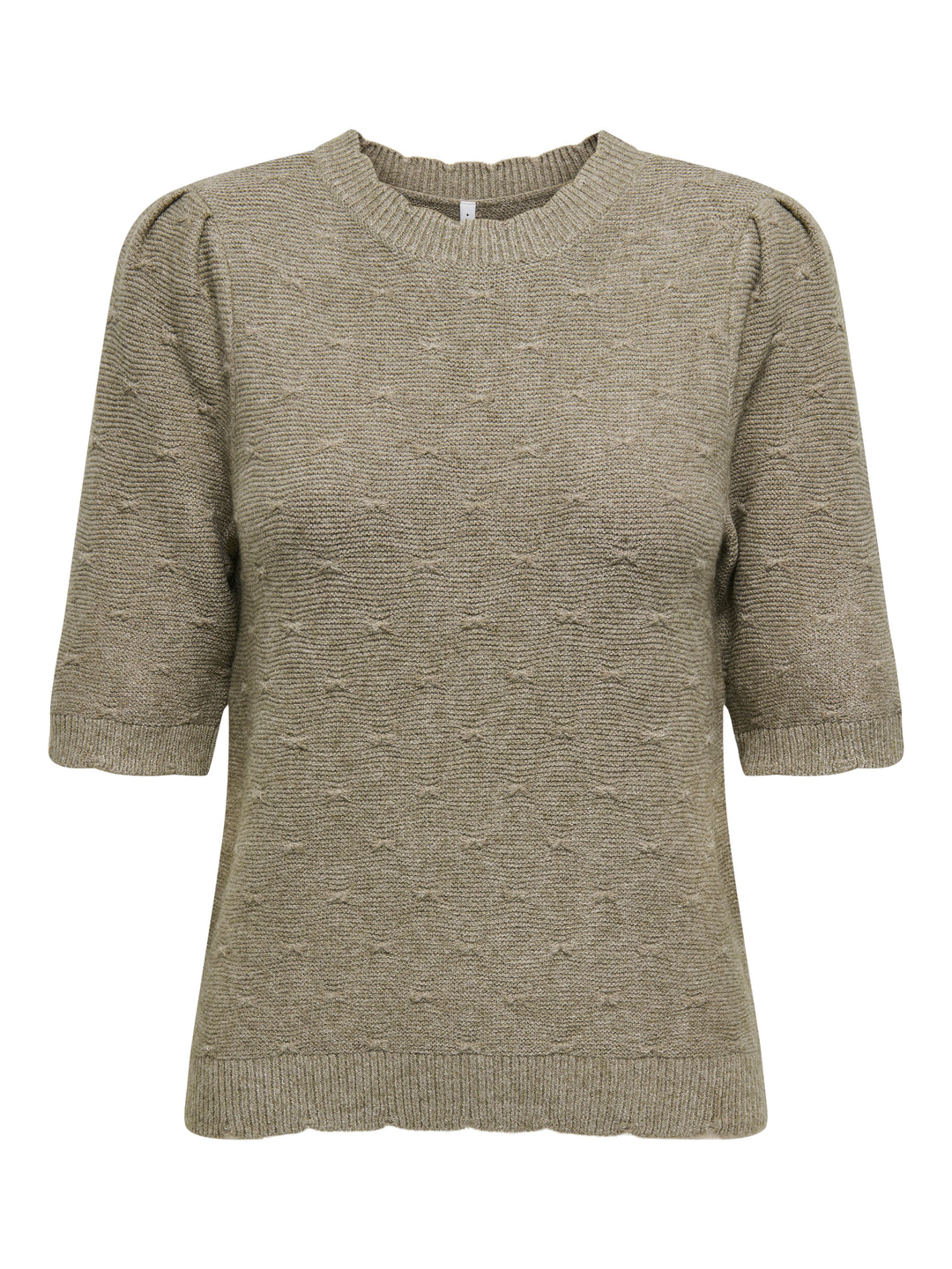 Only - Onlkatia Ss Structure O-Neck Cc Knt - 4779543 Cub Melange