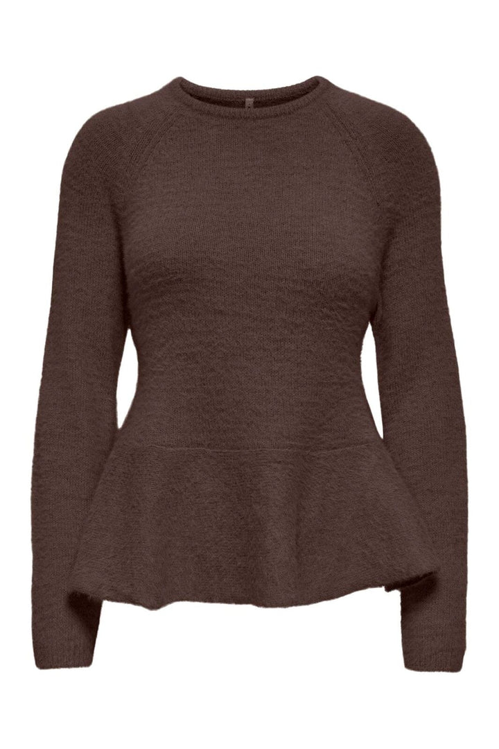 Only - Onlkerry Ls Peplum O-Neck Cc Knt - 5100811 Bracken
