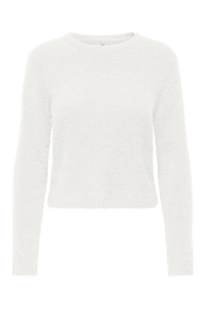 Only - Onlkerry Piumo Ls O-Neck Cc Knt - 5100868 Cloud Dancer
