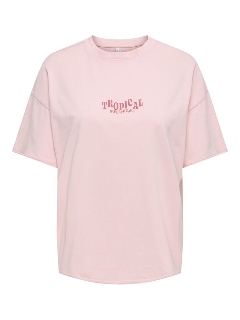 Only - Onlkinna S/S Oversize Top Box - 5030512 Rosy Touch Mango Tropical Jungle T-shirts 