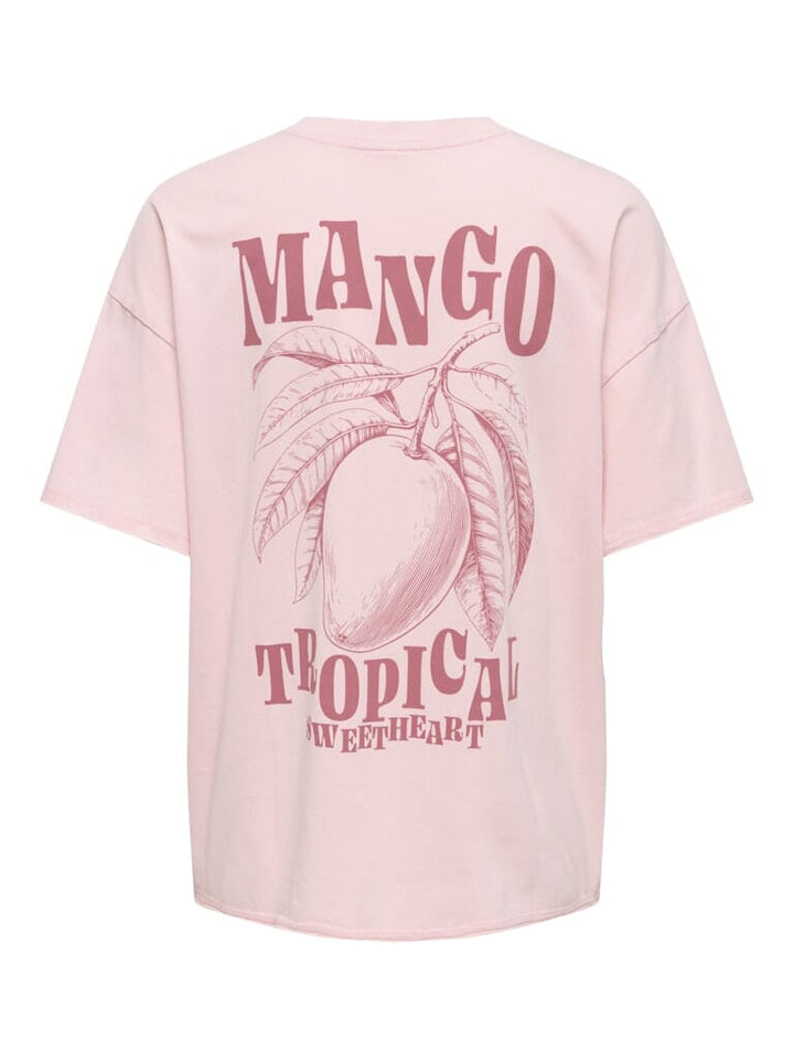 Only - Onlkinna S/S Oversize Top Box - 5030512 Rosy Touch Mango Tropical Jungle T-shirts 