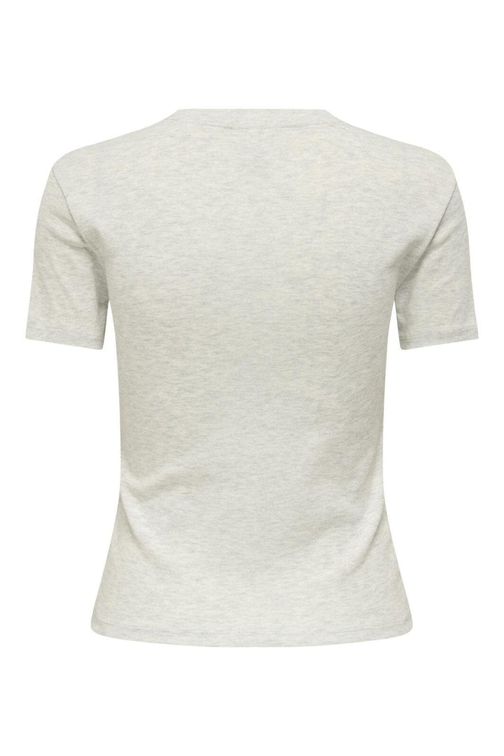 Only - Onlkira Life S/S O-Neck Top - 4876731 Light Grey Melange Nyc