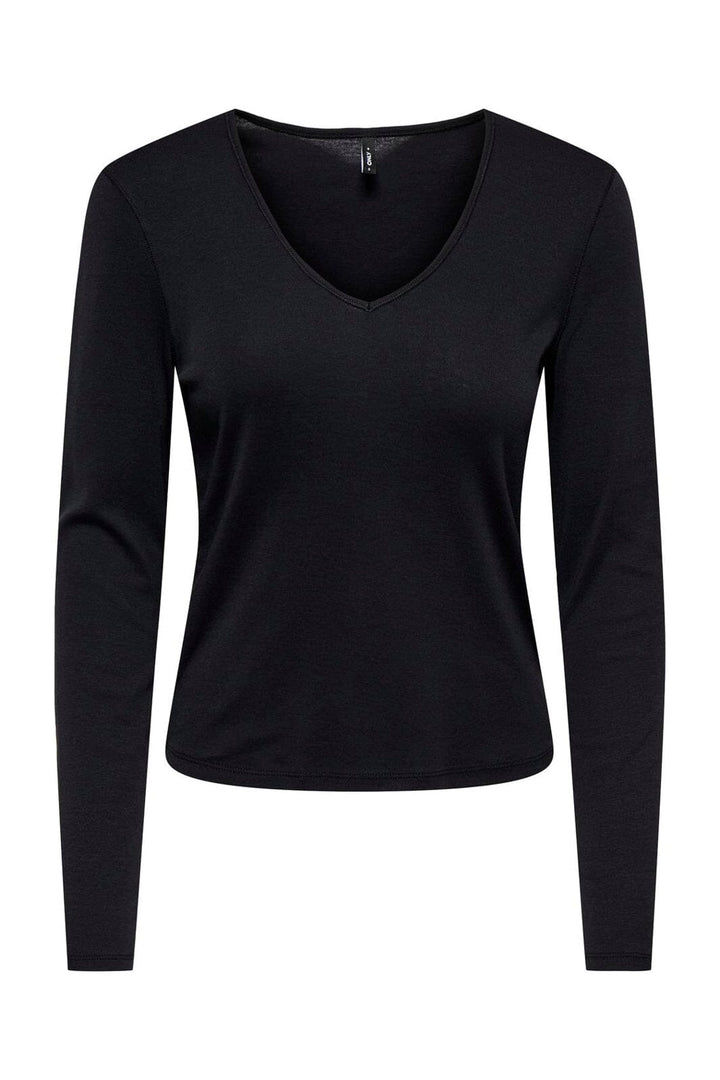 Only - Onlkira L/S V-Neck Top - 5086611 Black
