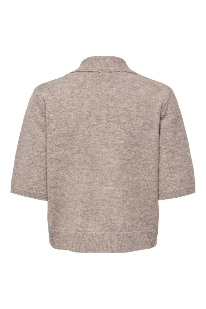 Only - Onllana Ss Scarf Detail Cardi Knt - 5174336 Taupe Gray Mel/Fmop