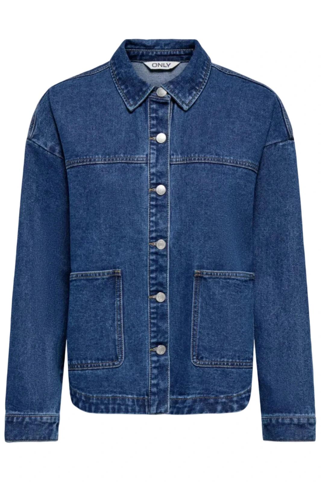 Only - Onllara Ls Shacket Gua - 5036779 Medium Blue Denim Jakker 