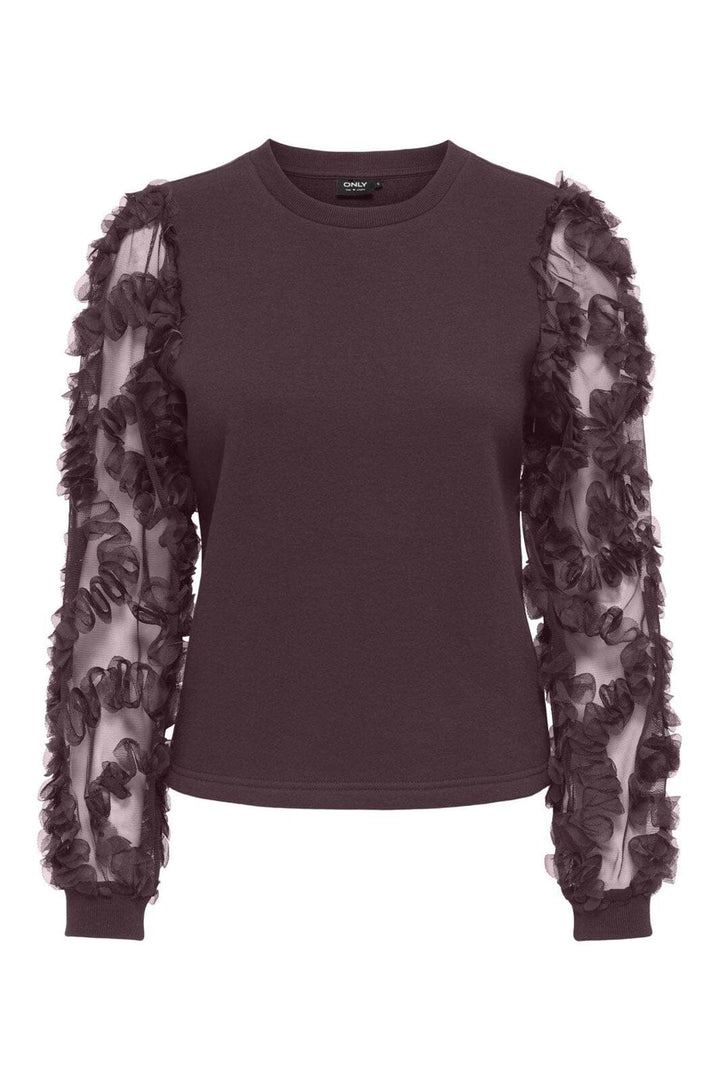 Only - Onllavin L/S O-Neck Mix Swt - 4928827 Winetasting Winetasting Mesh Sleeves