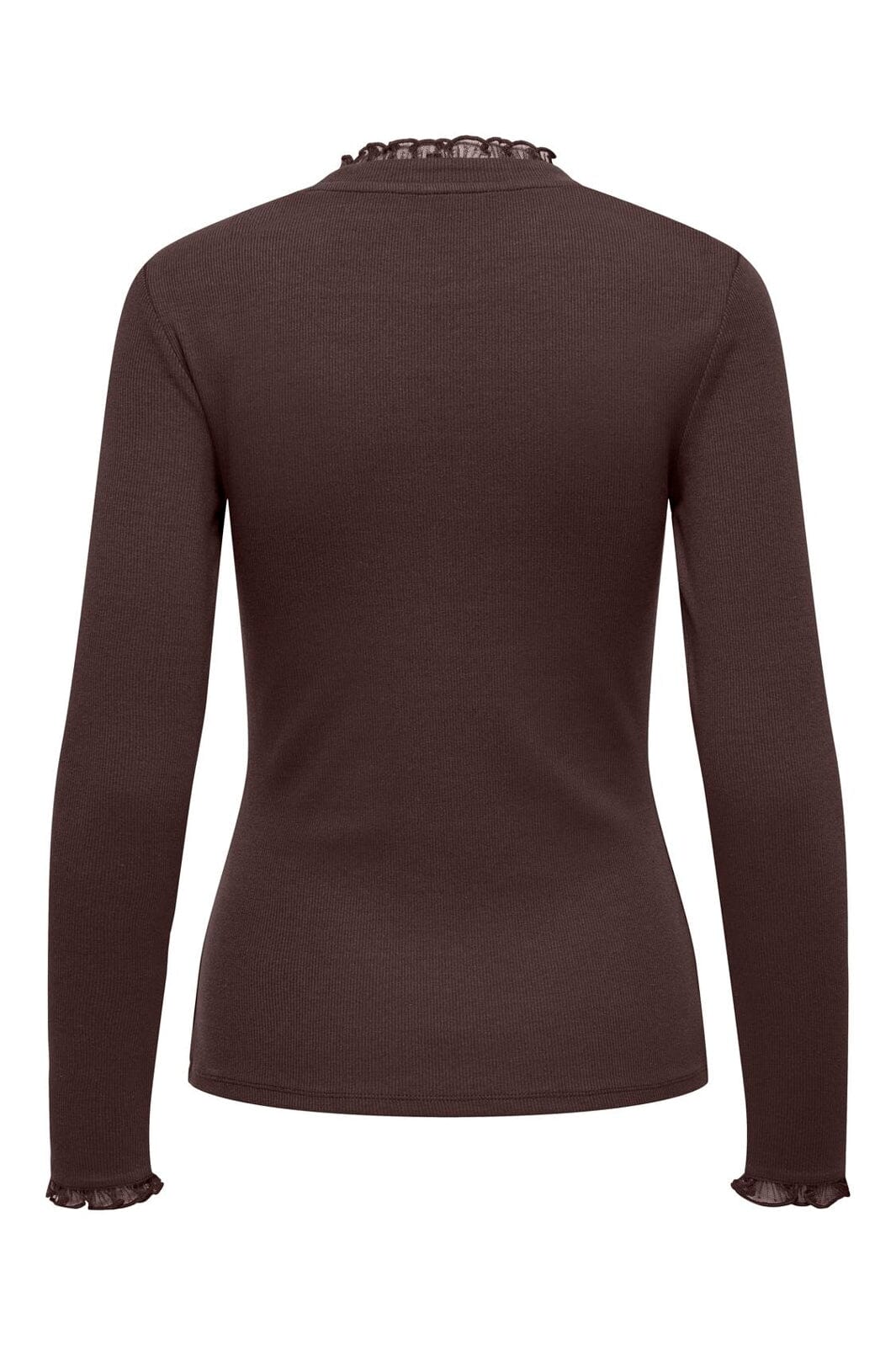 Only - Onlleslie L/S Lace Mix Top - 5162965 Coffee Bean