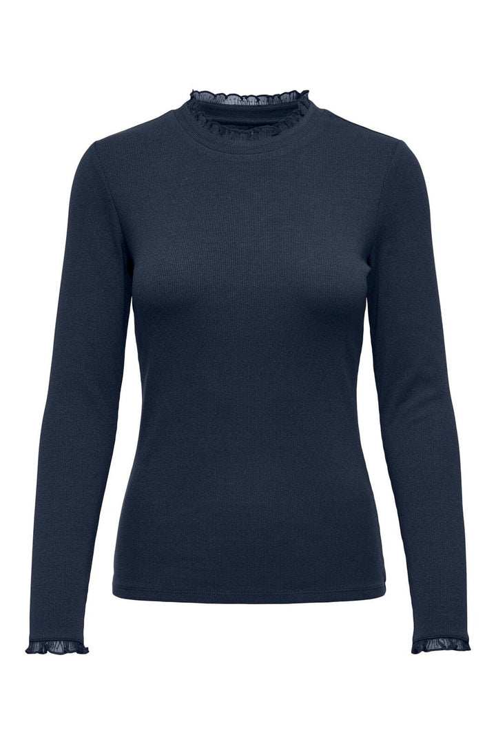 Only - Onlleslie L/S Lace Mix Top - 5162966 Navy Blazer