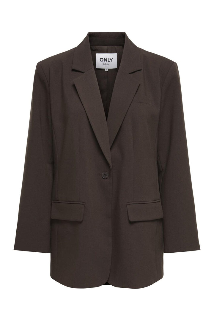 Only - Onllinda-Raven Life L/S Bf Blazer Tlr Ox - 4980287 Coffee Bean