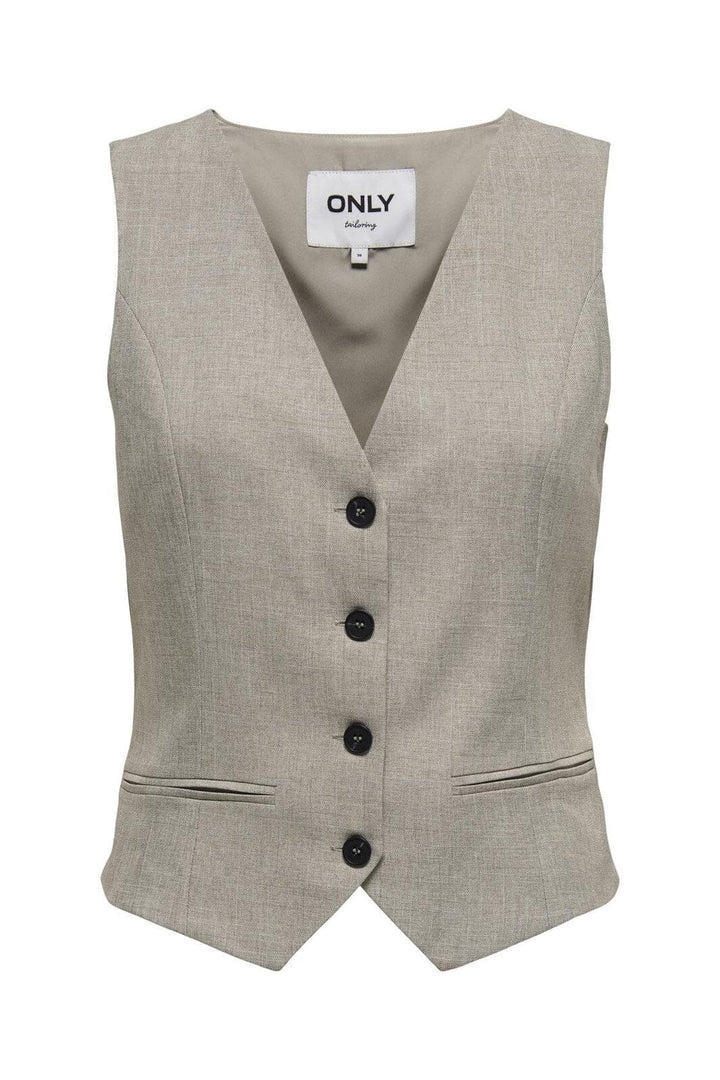 Only - Onllinda S/L Mel Fit Waistcoat Tlr - 4633901 Fungi Melange