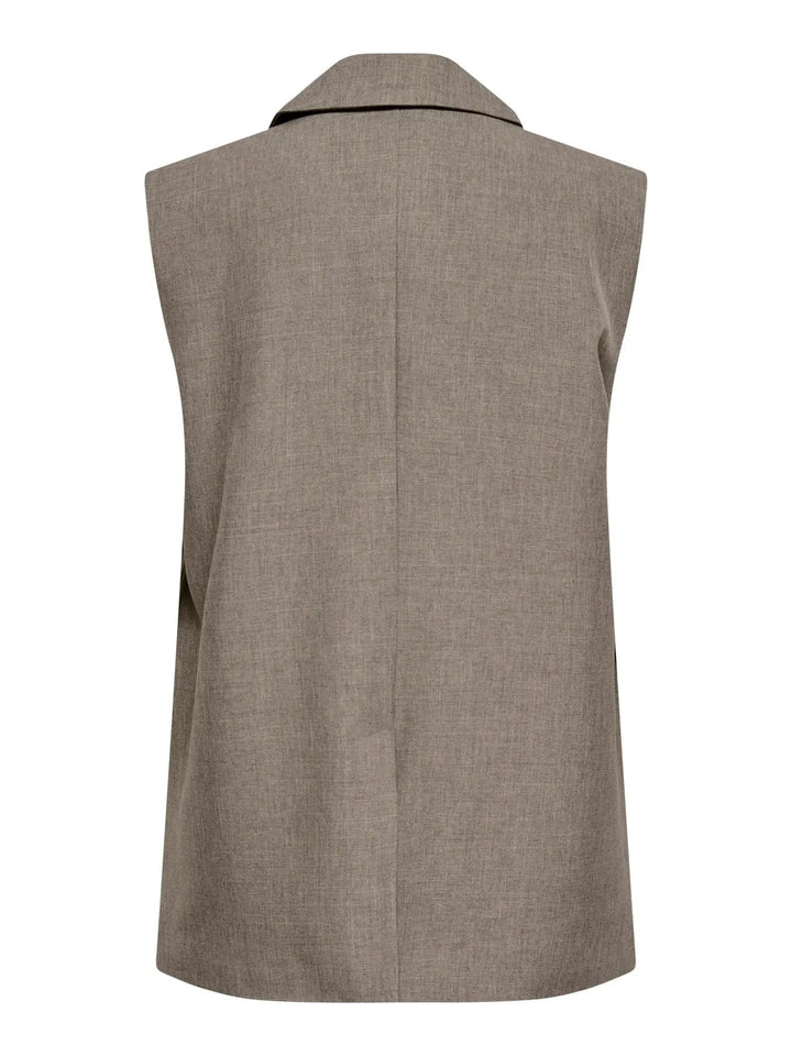 Only - Onllinda S/L Mel Oversize Waistcoat Tlr - 5090457 Major Brown Melange Veste 
