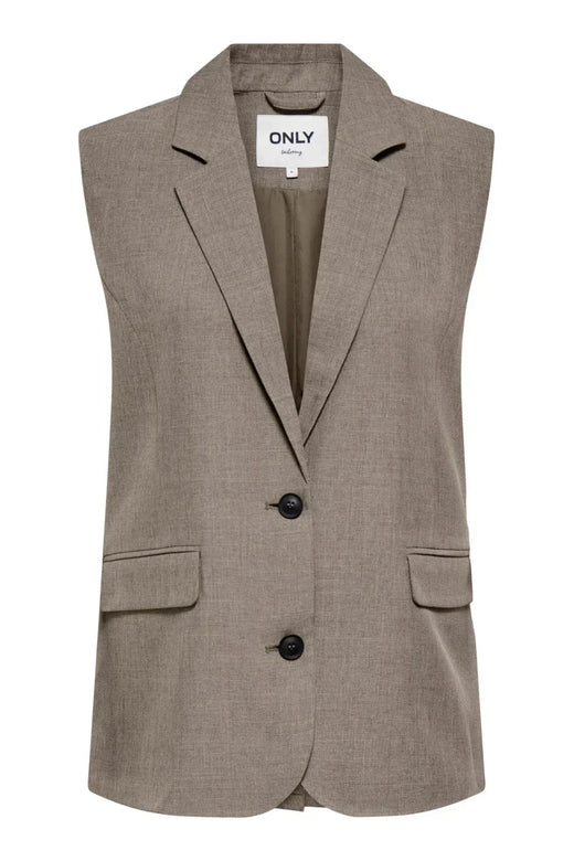 Only - Onllinda S/L Mel Oversize Waistcoat Tlr - 5090457 Major Brown Melange Veste 